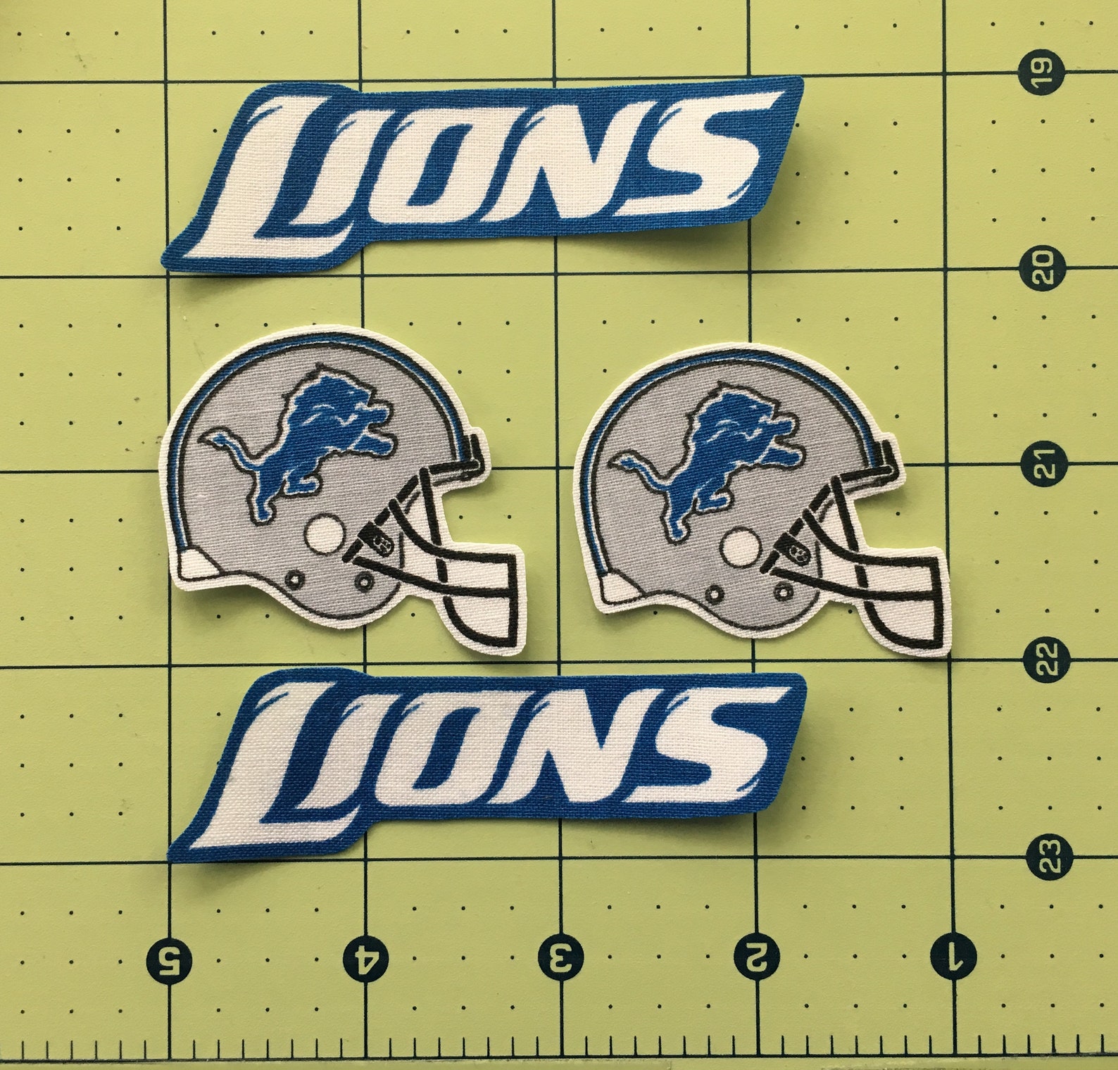 Detroit Lions Iron-on No Sew Fabric Appliques 4pc Set Free | Etsy