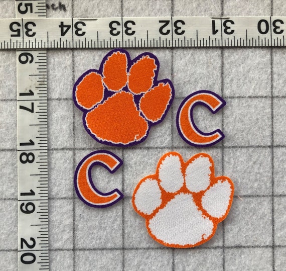 Tigers paw patch  embroidered iron or sew on patch  lot of 6 pcs. Clemson Univ 