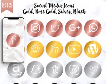 Gold Facebook Icon Etsy Gold Facebook Icon Etsy