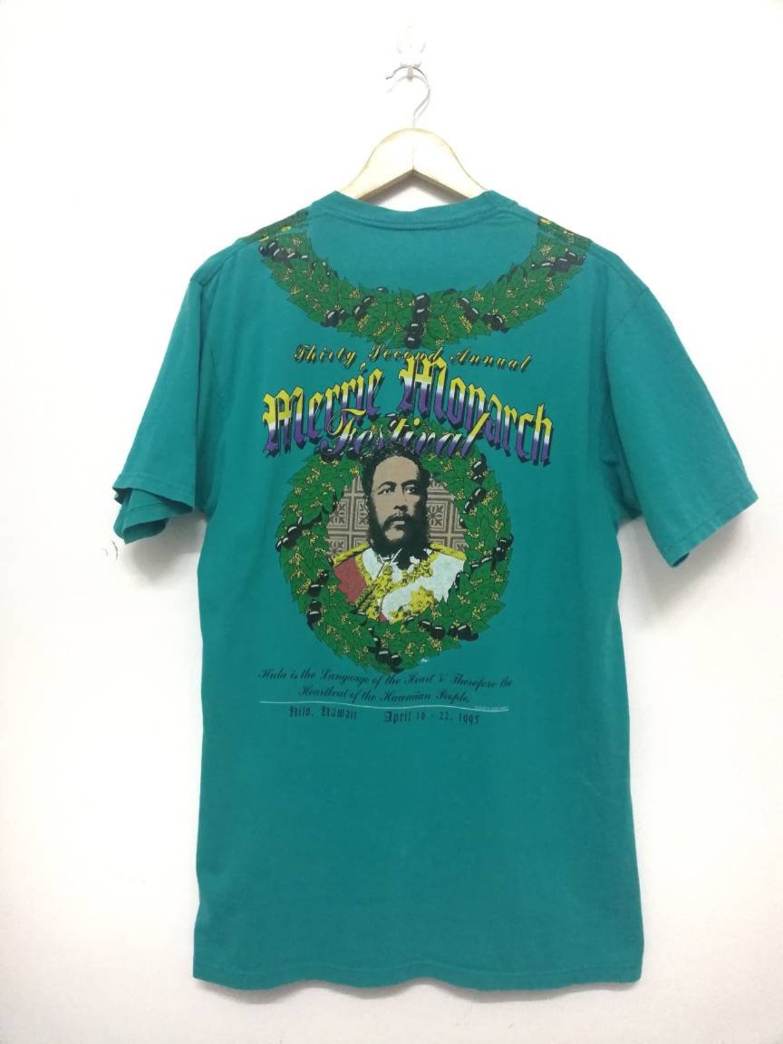 Tshirt vintage Merrie Monarch Festival Hawaii 1995 a manica Etsy