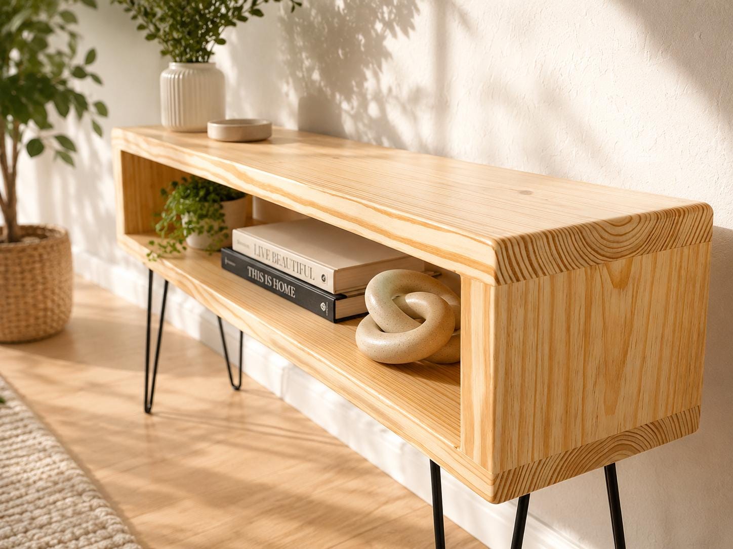 Media Console TV Table With Mid Century Hairpin Legs - Etsy