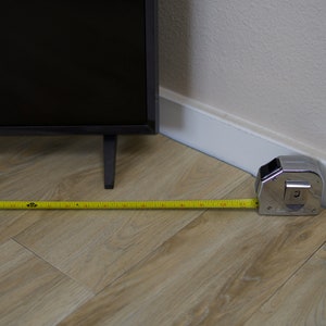 Corner TV Stand – Wood Media Console Table – Handmade with Hairpin Legs bild 6