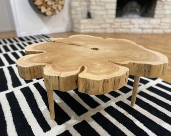 Round Coffee Table Handmade from Washington State Cedar Wood
