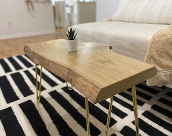 Handmade Live edge wood Side Table or small Coffee Table