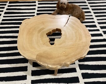 Wood Slab Coffee Table | Natural Edge Table | Rustic Side Table | Minimalist Table | Round Coffee Table | Hand made in Austin TX