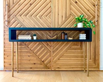 Narrow Entryway Console Table, Mid Century Modern Sofa Table, Handmade Wood Hallway Table