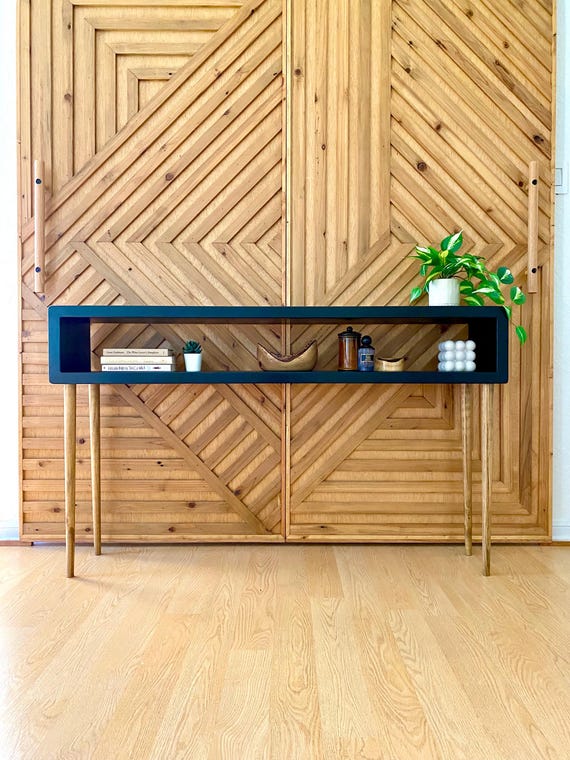 Narrow Entryway Console Table, Mid Century Modern Sofa Table, Handmade Wood Hallway Table