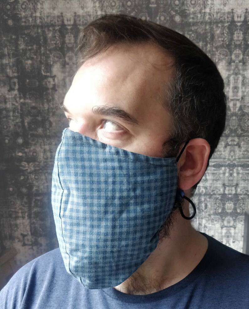 Long Beard friendly FACE MASK. Washed Black / Charcoal ...