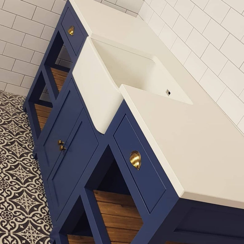 Bespoke Belfast Kitchen Sink Unit with a Quartz worktop. Etsy