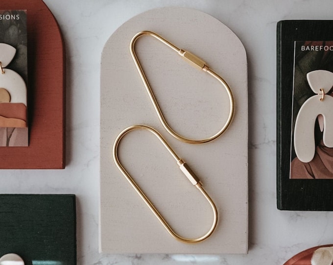 Brass Key Ring Hook, Brass Keychain, Keychain Carabiner