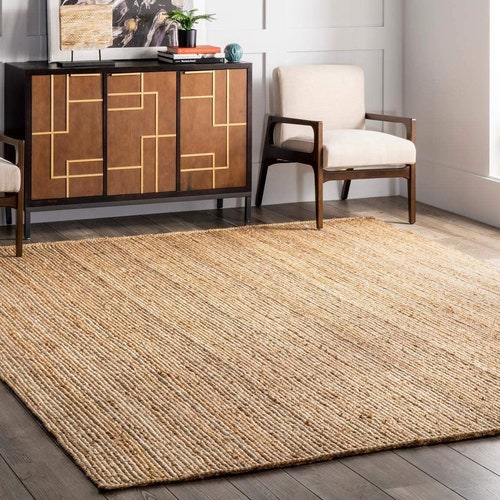 Indian Handwoven Jute Rug/ Custom Size Natural Jute Rug/ Etsy