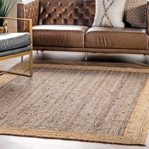 Hand Braided Scalloped Jute Rug Area Round Rug Custom Size Etsy