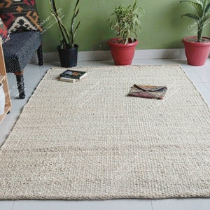 Off White Handmade Hemp Rug Boho Decor Hemp Jute Carpet Hallway Decor Hemp Jute Runner Hemp For Farmhouse Custom Size Hemp Carpet