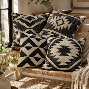 4 set of Indian Handwoven Jute Cushion Cover 18x18 Decorative Jute Square Pillow Cases Hand loomed Indian Pillows Covers