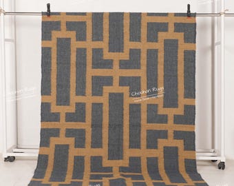 Alfombra Kilim de yute de lana multicolor tejida a mano india, alfombra Boho Kilim, alfombra de decoración del hogar, alfombra turca, alfombra tradicional de lana de yute, alfombra de decoración interior