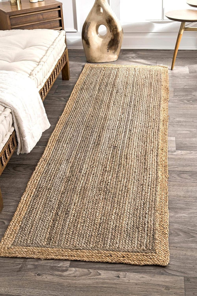 Custom Size Handmade Jute Runner/Indian Hand Braided Floor Rug/Natural Jute Rug/Eco Jute Runner/Indian Handmade Handwoven Rugs/Warm Rugs 