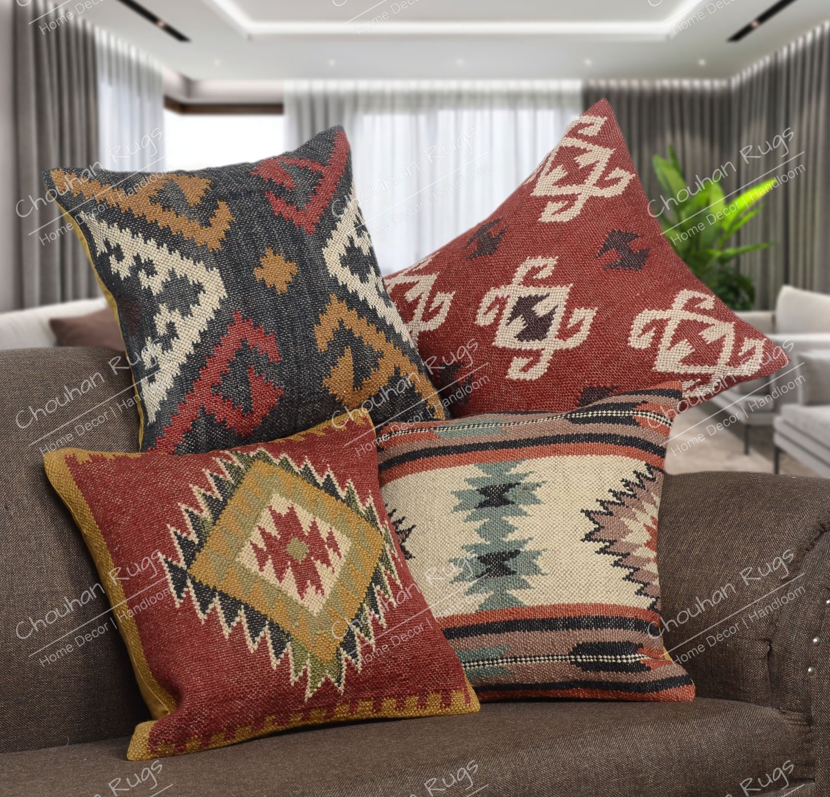 45x45cm Designer Jute Pillowcases Bench Cushion Cover Floor -  Norway