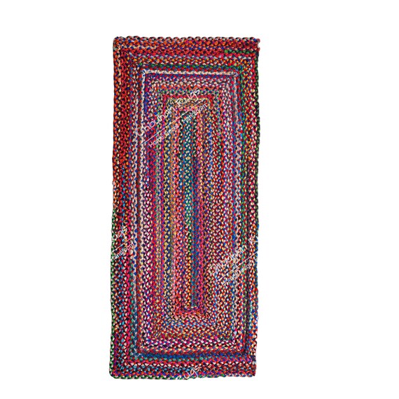Tappeto Chindi Multicolore per Soggiorno, Rettangolo 80x50 cm Polar Chindi, Pavimento Fatto a Tappeto Chindi Multicolore per Soggiorno, Rettangolo 80x50 cm Polar Chindi, Pavimento Fatto a