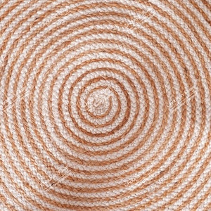 Hand Braided White and Natural Jute Round Rug/ Area Rug/ Custom Size Rug/Indian Handmade Jute Rug/ Home Décor Rug/ Circle Area Jute Rug