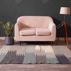 Handwoven Vintage Wool Jute Rugs For Home Decor, Traditional Kilim Rug, Indian Rug, Vintage Rug