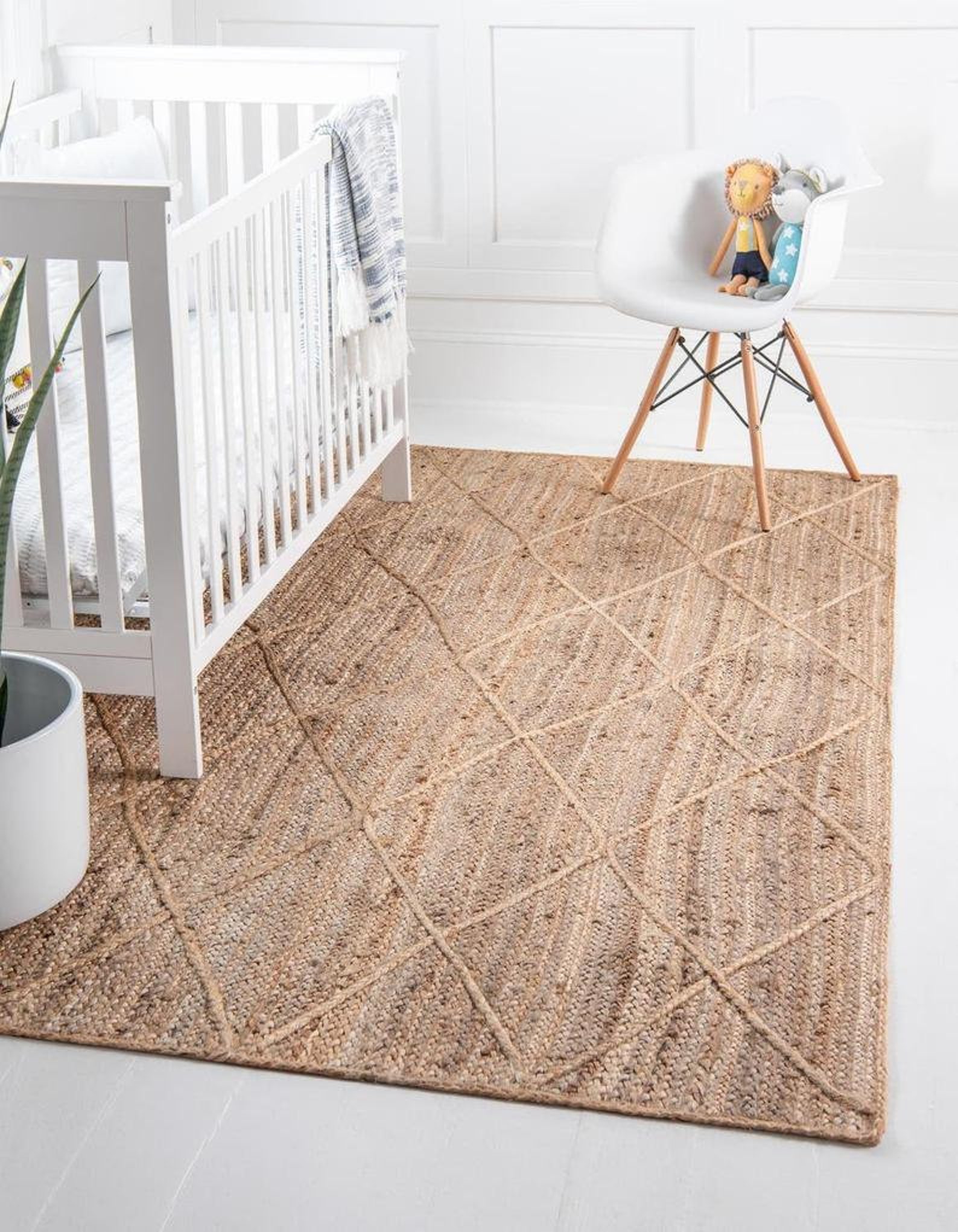 Hand Braided Jute Rug With Diamond Jute Area Rug Home Decor - Etsy