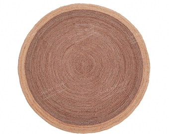 Handmade Round Jute Rug: Bohemian Rustic Doormat, Large Round Area Rug, Hand Braided Round Jute Rug For Home And Living Room Decor