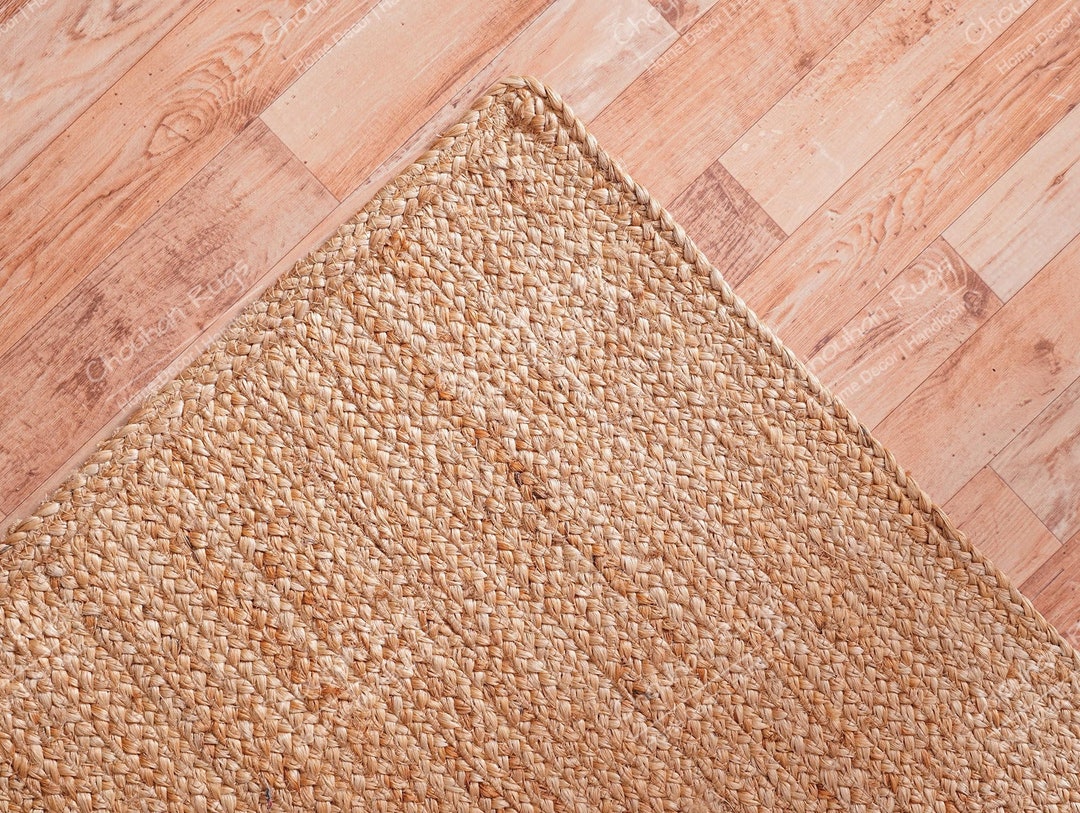 Natural Jute Hand Braided Rug Size Color and Shape Can Be Customized Etsy