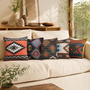 45x45cm designer jute pillowcases, Bench cushion cover, Floor cushion cover, Pure jute Pillow Cover, Handmade Christmas Gifts, Boho Pillow Design 1