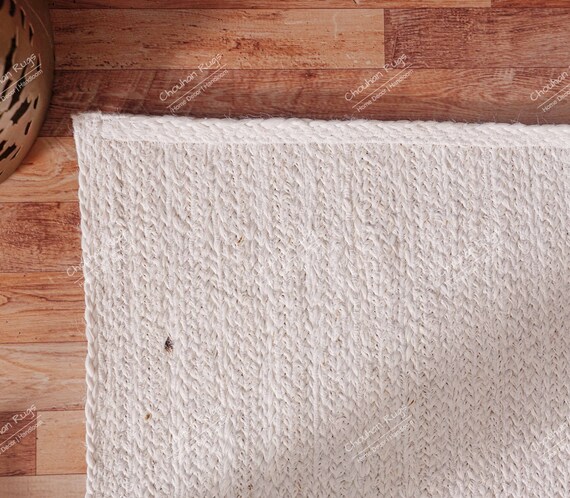 Hand-Braided Natural Jute Rug | Eco-Friendly Undyed Cream Area Mat | Sustainable Organic Home