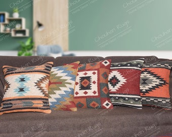 Trade Star - Set di 4 federe,cuscino tessuto a mano,cuscino