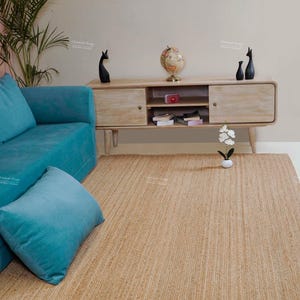 Hand Braided Jute Rug – Eco Friendly Round Area Rug, Natural Sustainable Boho Home Decor image 2