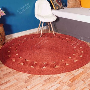 4x4, 5x5,6x6, 8x8, 10x10 Ft. Jute Round Rug, Round Braided Jute Rug, Jute Rug Round, Natural Jute Rug, Bohemian Jute Rug, Custome Size Rug