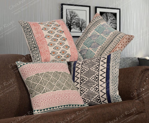 18x18 Set of 4 Indian Handmade 45x45cm Cushion Covers,throw Pillow