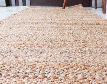 Natural Handwoven Natural Jute Rug, Floor Carpet for Living Room Bedroom Eco-Friendly Jute Jute Rug, Handloomed Boho Style Area Carpet