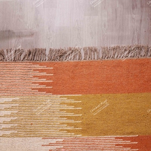 Wool Jute Traditional Kilim Rug, Indian Rug, Vintage Rug, Oushak Rug, Vintage Kilim Rugs, Kilim Rug Indian Handwoven Wool Jute Rug Dhurrie