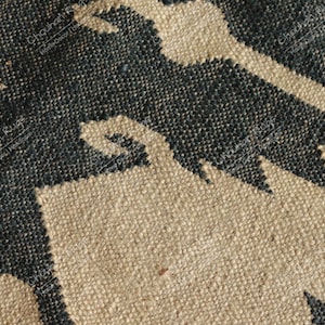 Wool Jute KILIM Rug In Black And Beige Design, Multicolor; Jute Rug wool rug Kilim Dhurrie