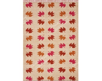 Handmade KILIM Rug, Multicolor; Jute Rug; Kilim Dhurrie; Traditional Indian; Chic, Victorian, Hipster; Custom Sizes FREE SHIPPIING