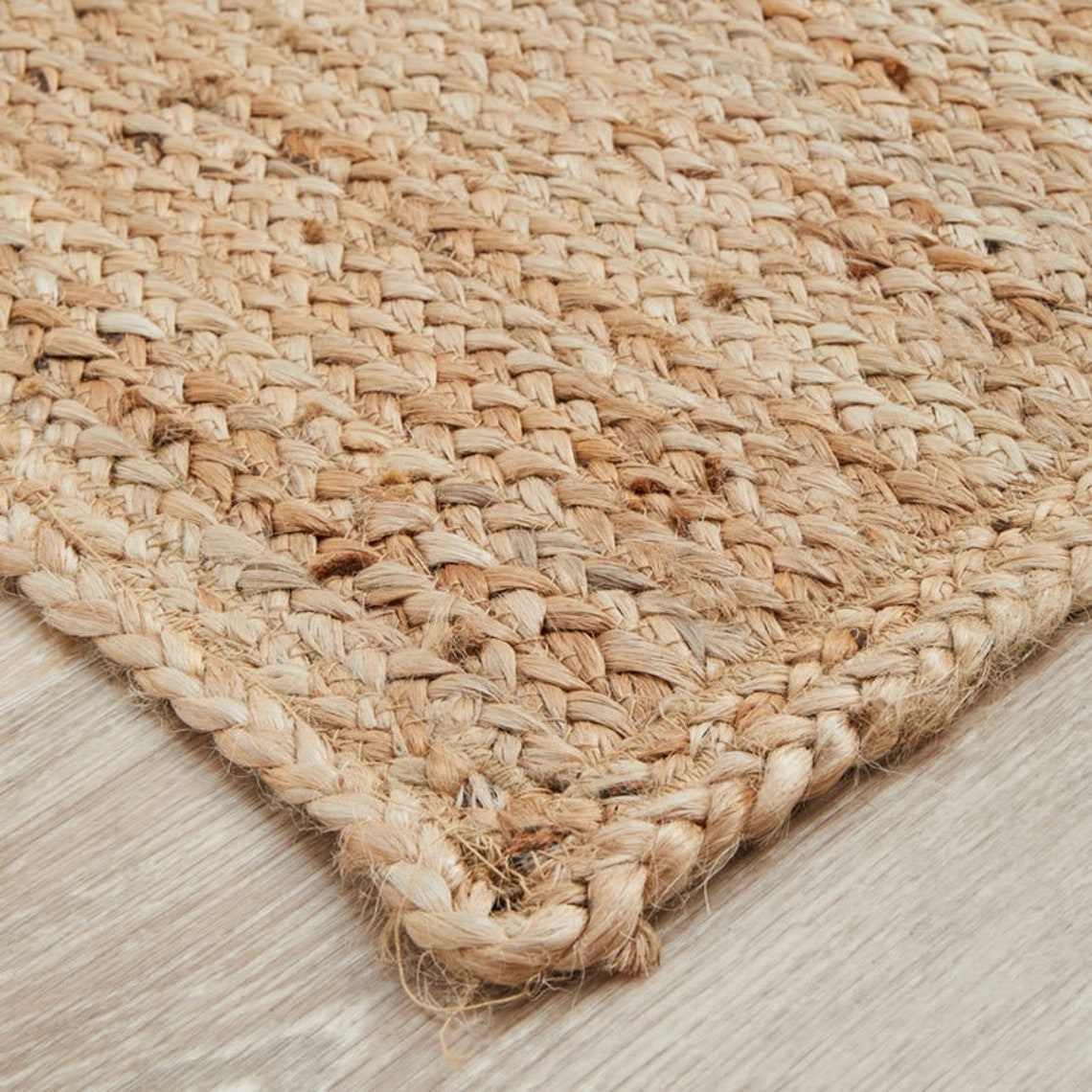 Hand Braided Square Jute Rug Area Square Rug Custom Size Etsy