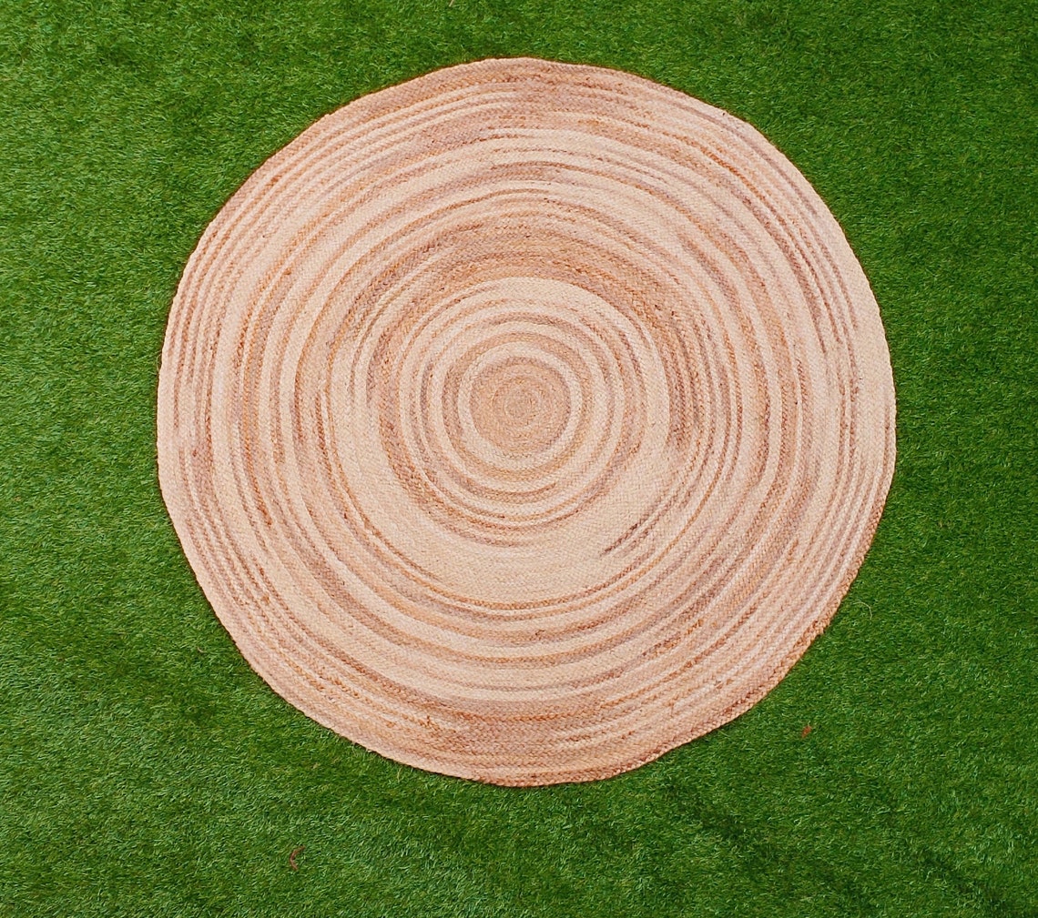Hand Braided Round Jute Rug Area Round Rug Custom Size Round Etsy