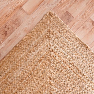 5x8 6x9 8x10 9x12 Handmade Natural Jute Braided Rectangle Rug Large Area Rug Bohemian Rug Eco Friendly Rug Custom Size Rug Home Decor Rugs