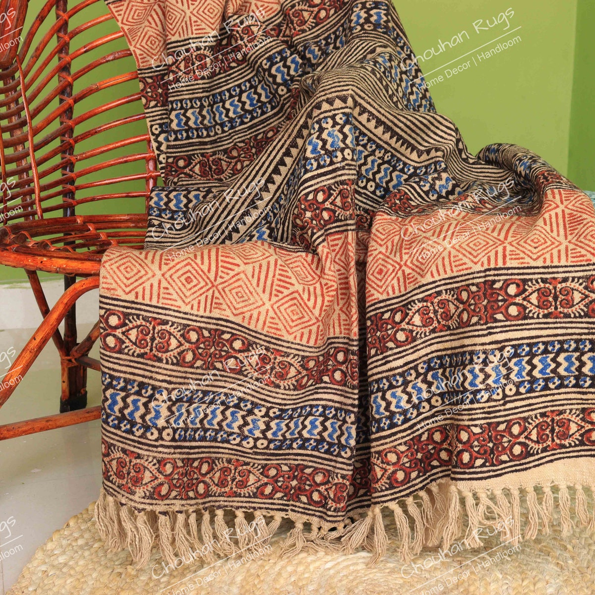 Bohemian Handmade Throw, Blankets and Throws, Hand Loomed Cloth Soft Cotton Blanket, Sofa Cover, Boho Ethnic Beach Towel - Etsy
