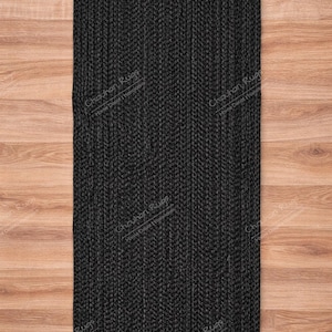 2x6, 2x8, 2x10 Black Jute Runner Rug, Custom Size Rug, Bohemian Rug, Home Decor, Hallway Runner Rug, Large Area Rug, Boho Rug, Custom Rug