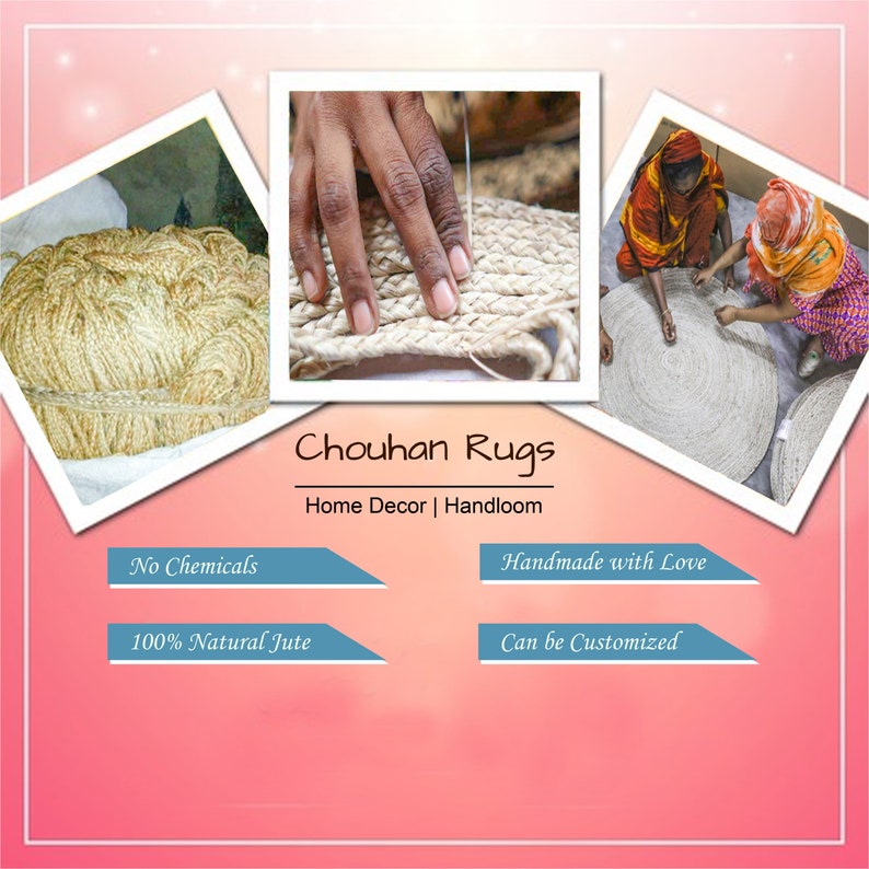 Baumwolle mehrfarbige runde Teppiche indische handgefertigte Jute & Baumwolle runde Teppiche rein geflochtene schöne traditionelle Teppiche Raumdekor Teppich Bild 9