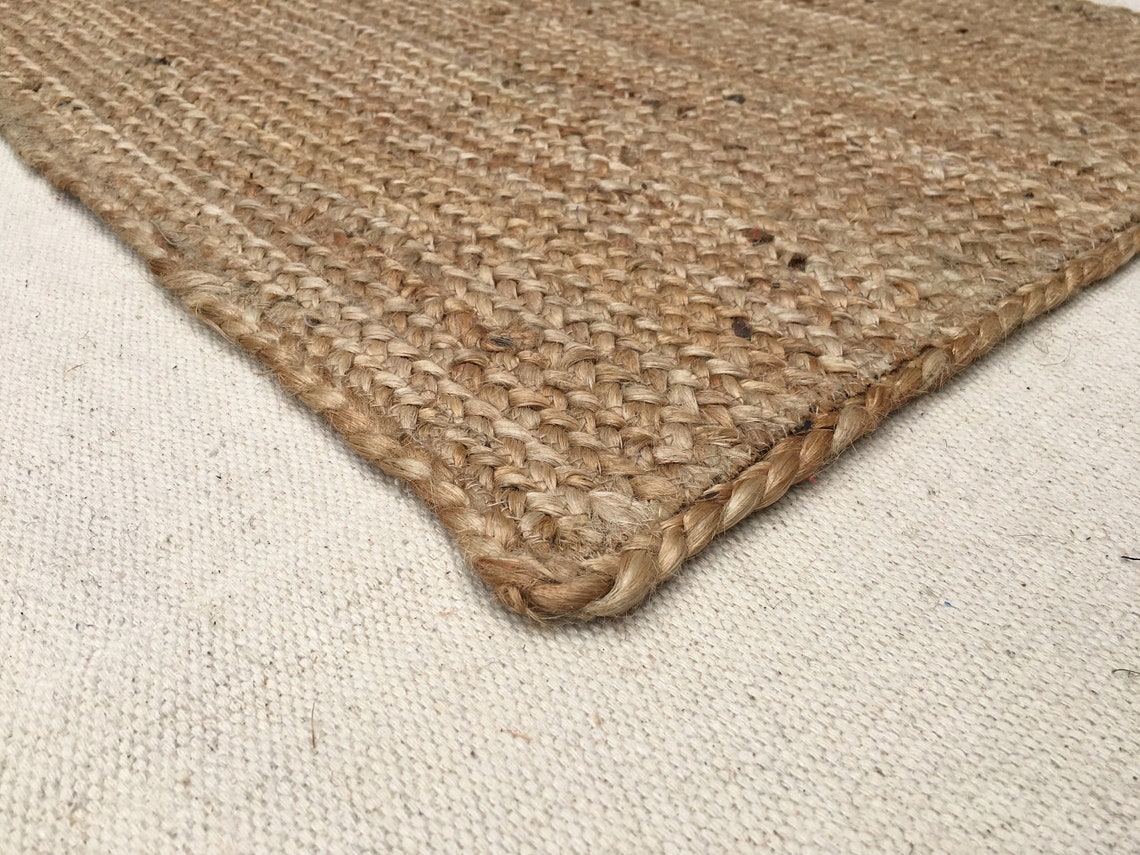 Hand Braided Square Jute Rug Area Square Rug Custom Size Etsy UK