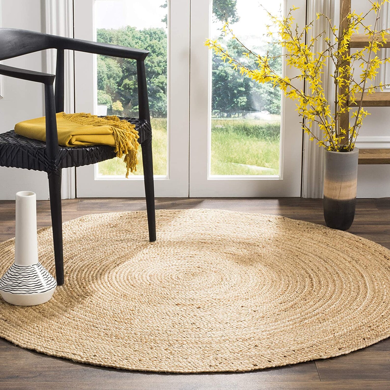 3x37x710x10 Ft. Round Table Rug in Palm/turkich round Etsy