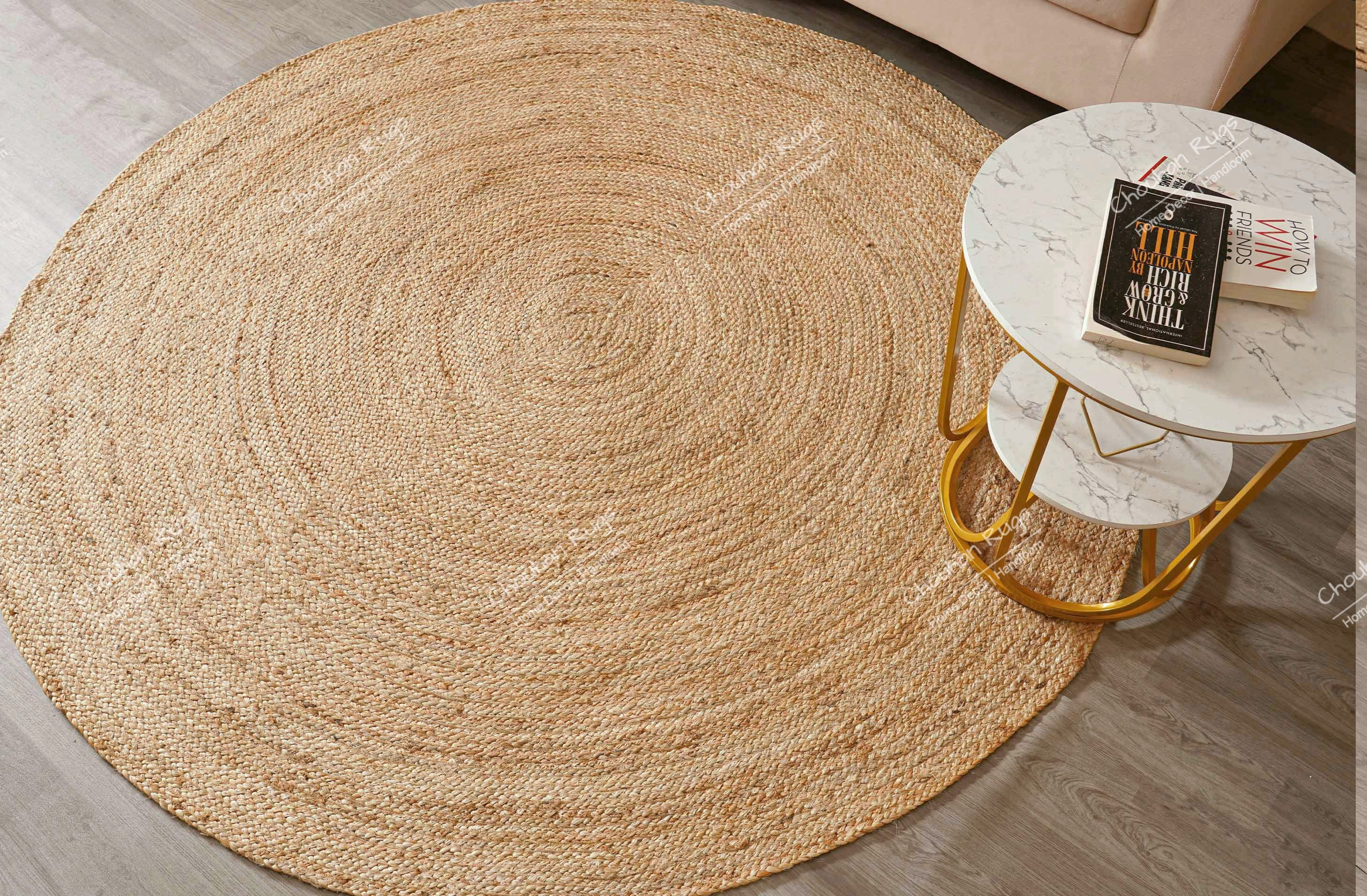 Handmade Braided Jute Round Rug, Natural Fiber, Custom Size - Etsy