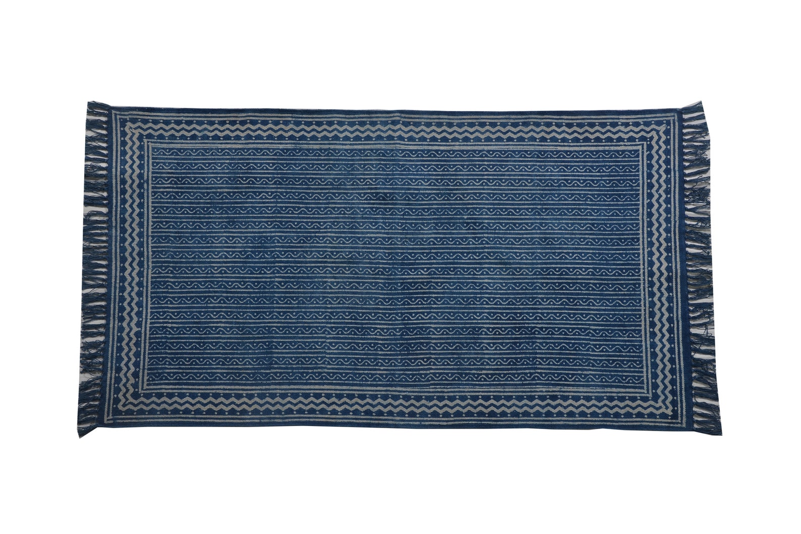 Hand loomed Block printed Handmade Cotton Rug Durries Etsy