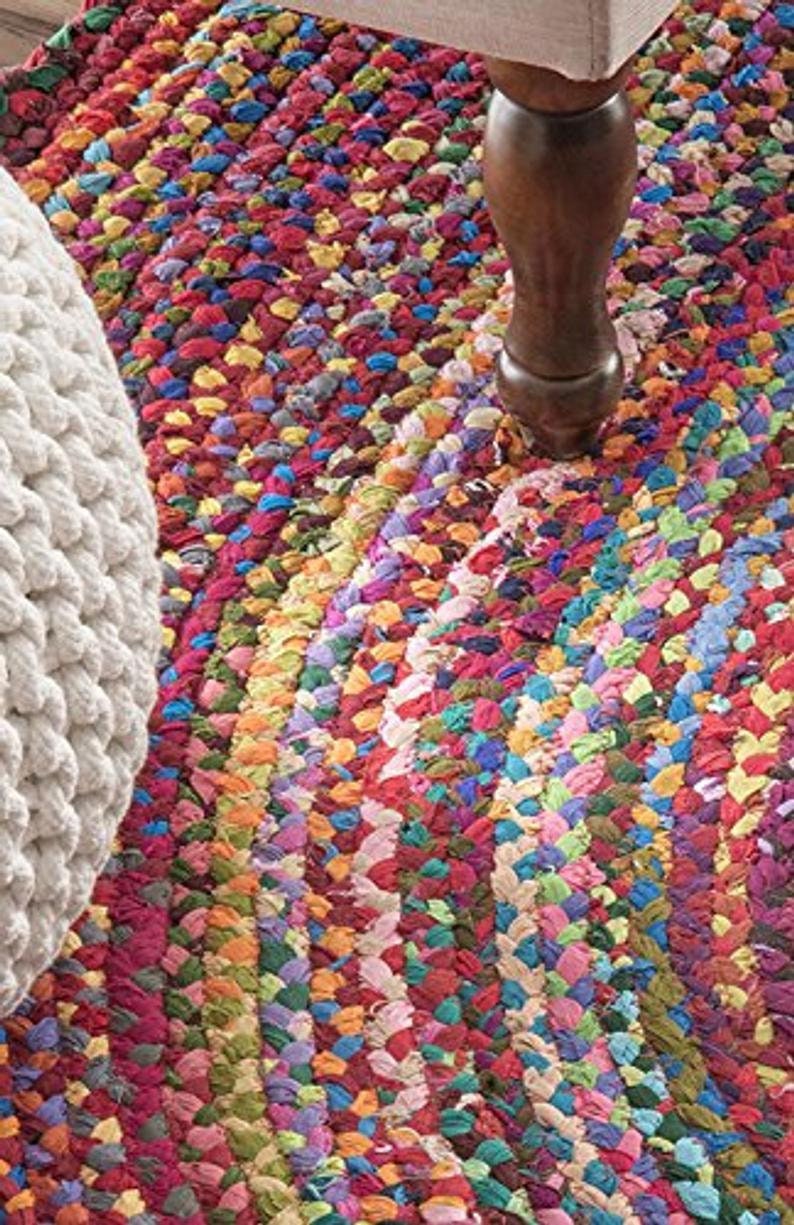 4x412x12 Ft. Round Table Rug in Palm/chindi round rug/ Area Etsy