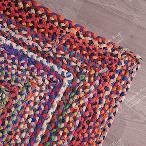 Alfombra multicolor de algodón Chindi, alfombra india trenzada para el suelo, alfombra hecha a mano, alfombras de yute ecológicas, alfombras indias hechas a mano, hermosas alfombras para el suelo