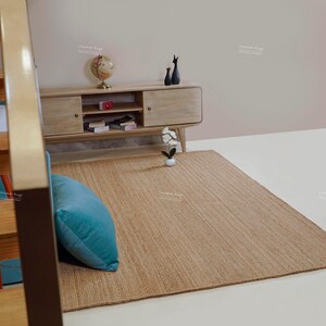 Hand Braided Jute Rug – Eco Friendly Round Area Rug, Natural Sustainable Boho Home Decor image 14